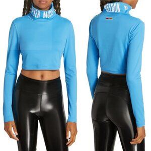 NWT New $120 Pyer Moss x Reebok Cropped Logo Turtleneck Top Size L